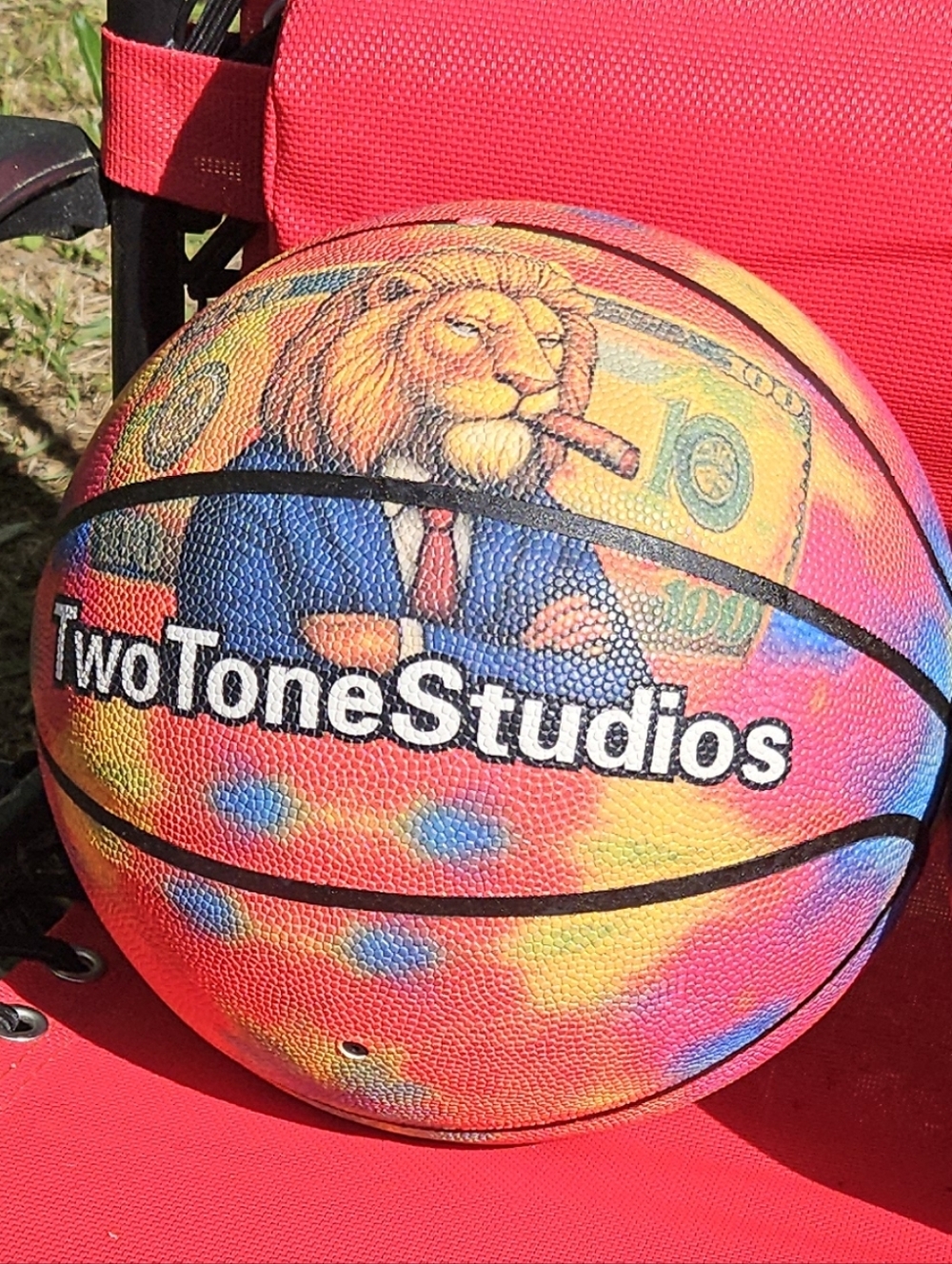 Two Tone Studios Bright Yellow & Blue Tie-Dye Basketball